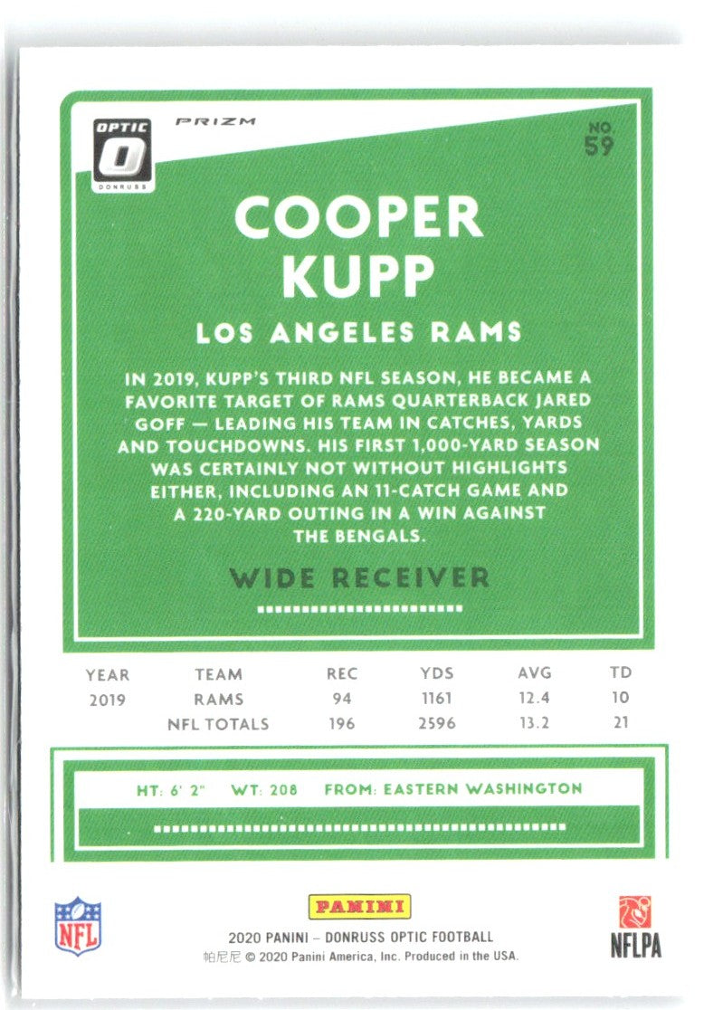 Cooper Kupp Donruss Optic - Holo 59 2020 Los Angeles Rams