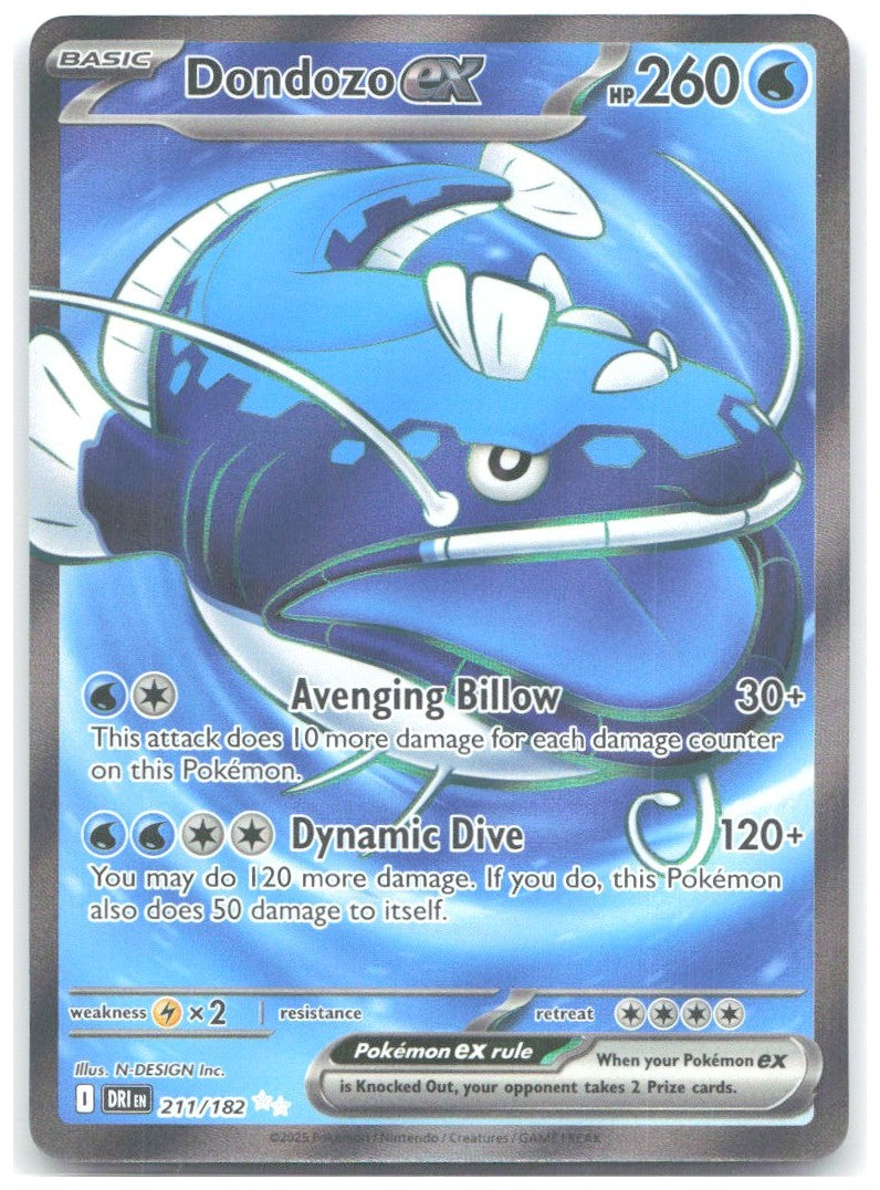 Dondozo ex Holo Ultra Rare SV10 Destined Rivals 211/182 NM 5ban Graphics