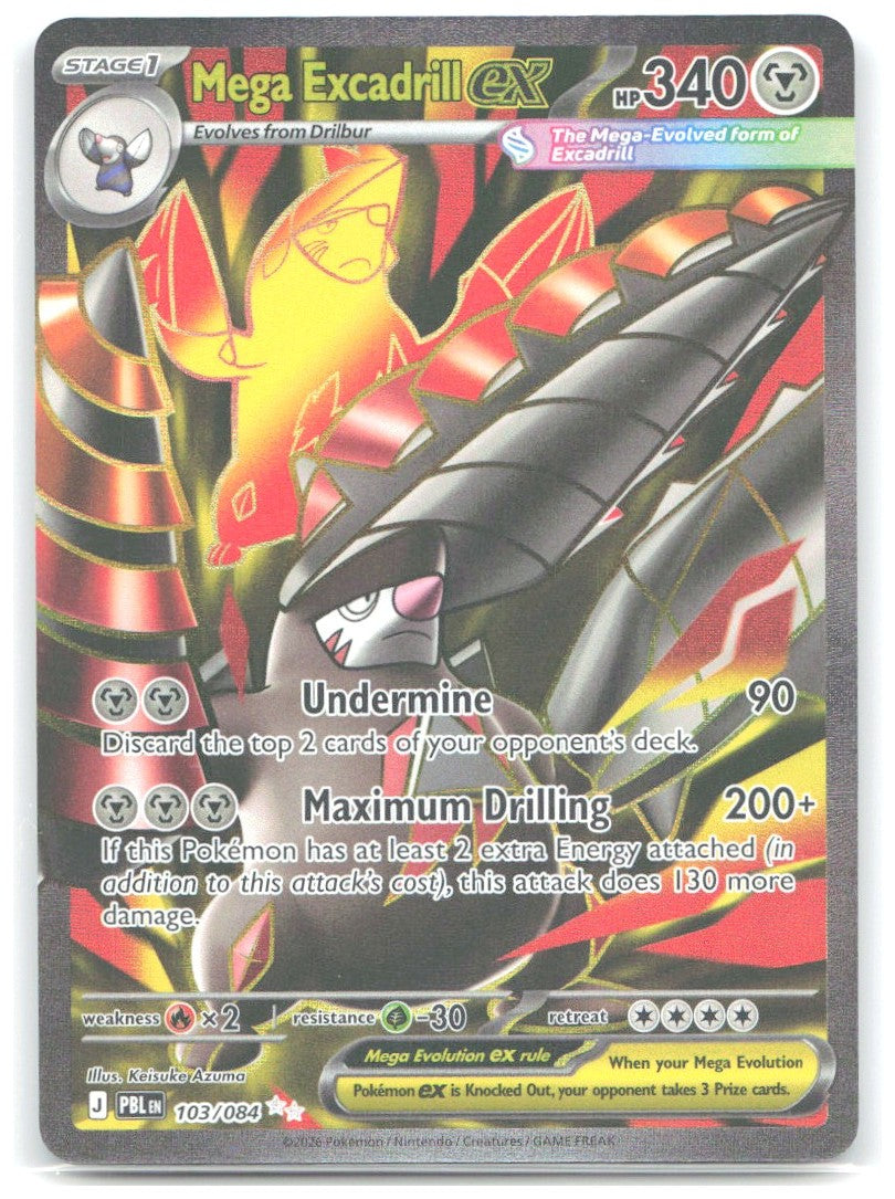 Mega Excadrill ex Ultra Rare ME05 Pitch Black 103/084 NM Keisuke Azuma