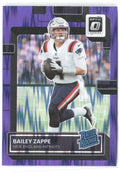Bailey Zappe Donruss Optic - Purple Shock 229 2022 New England Patriots