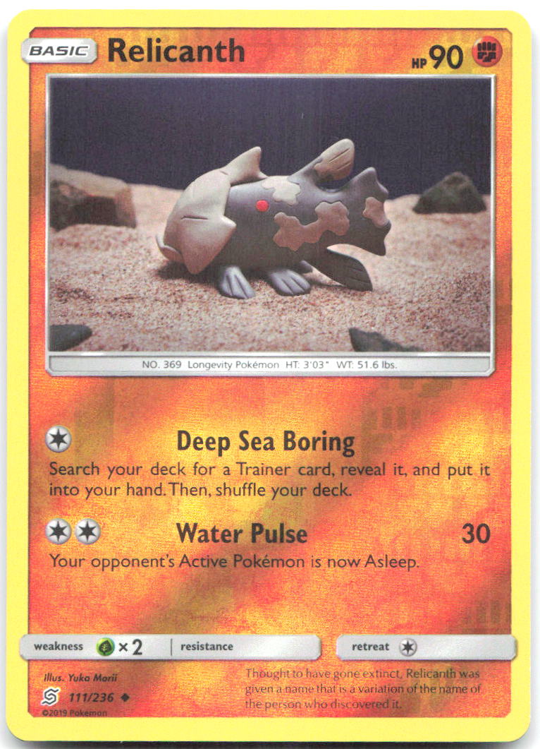 Relicanth Reverse Holo Uncommon SM Unified Minds 111/236 NM Yuka Morii