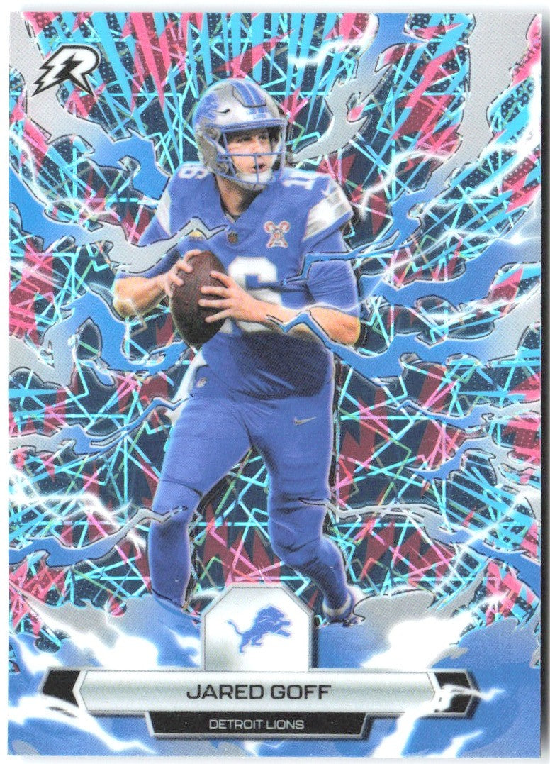 Jared Goff Topps Resurgence - Sky Blue & Pink Shock Refractor 31 2025 Lions