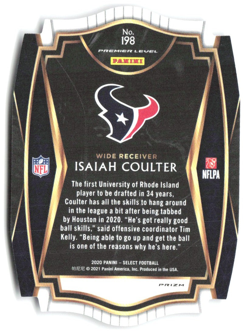 Isaiah Coulter Panini Select - Purple Prizm Die Cut 198 2020 Houston Texans