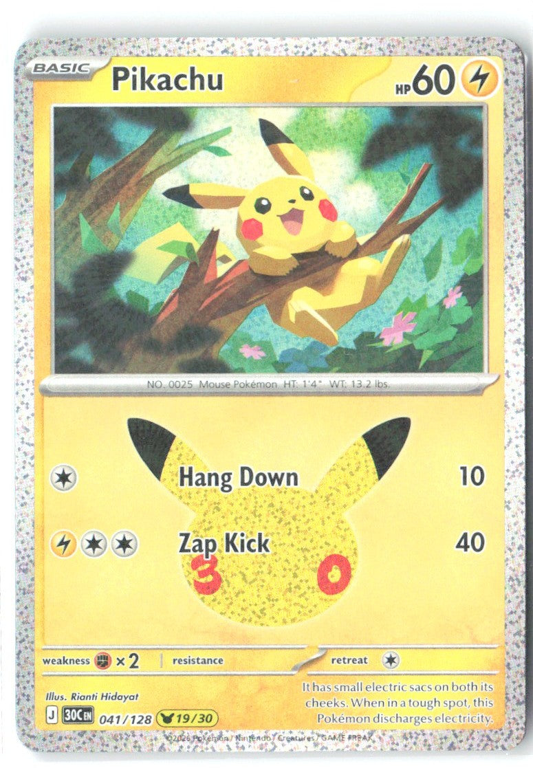 Pikachu Pikachu Rare ME 30th Celebration 041/128 NM Rianti Hidayat