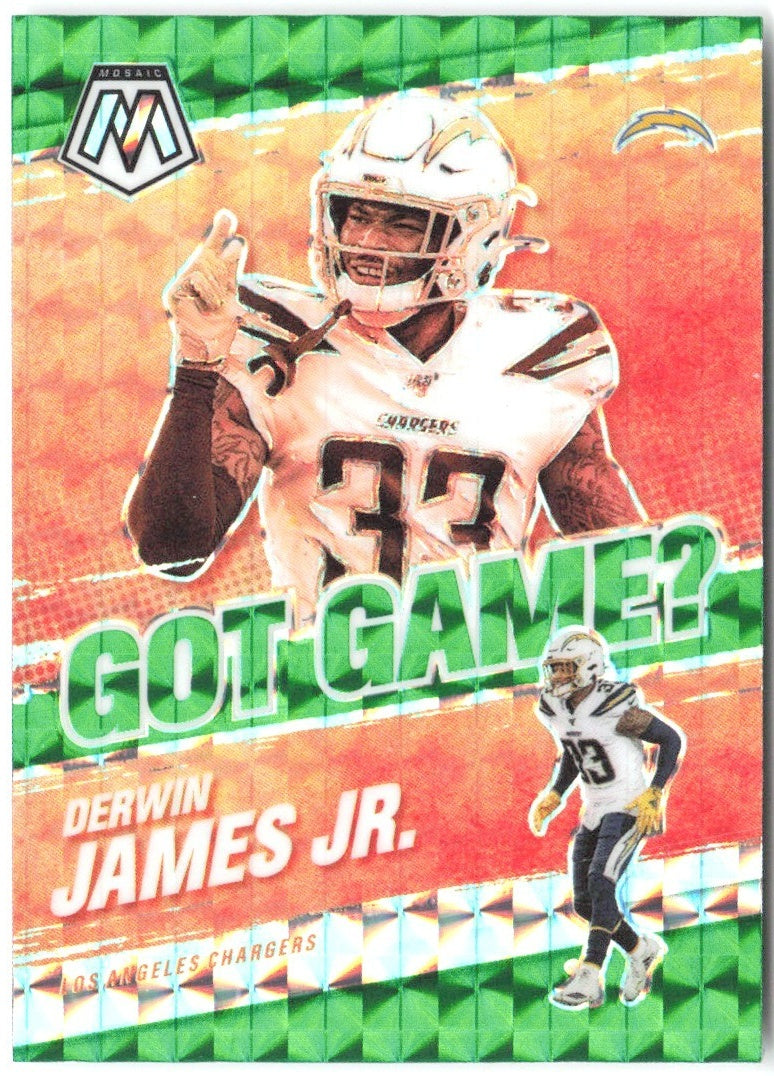 Derwin James Jr. Panini Mosaic - Got Game? Mosaic Green GG-24 2021 Chargers
