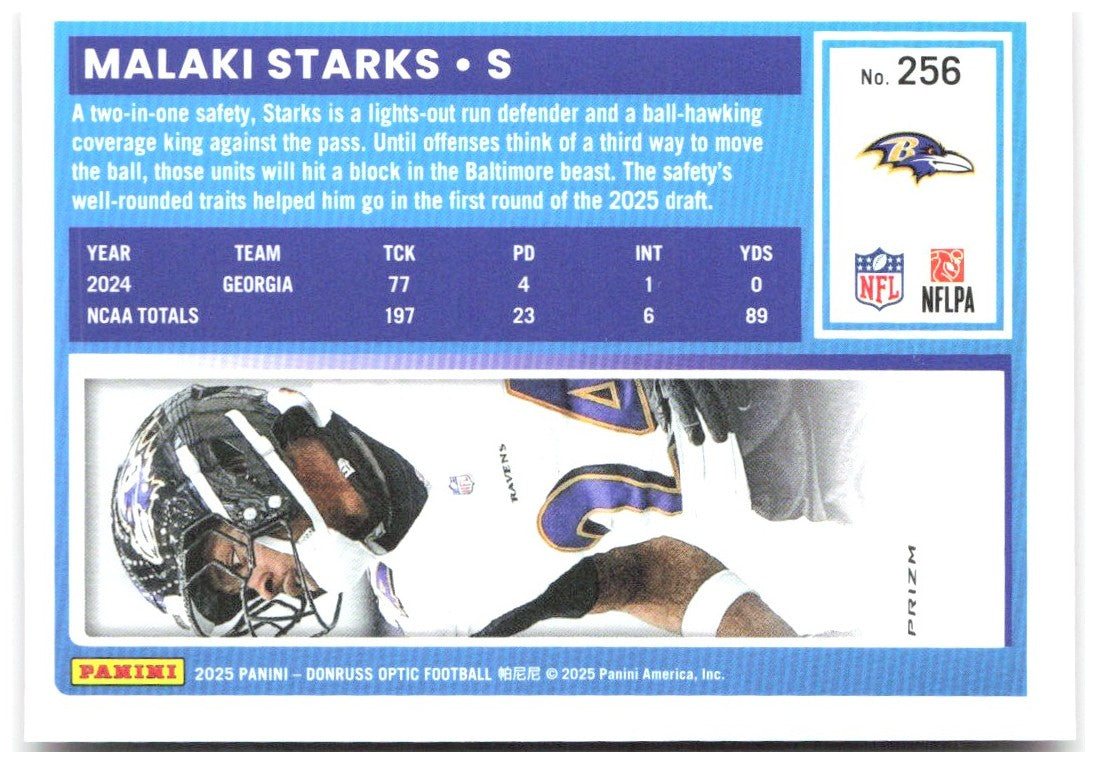Malaki Starks Donruss Optic - Pink 256 2025 Baltimore Ravens