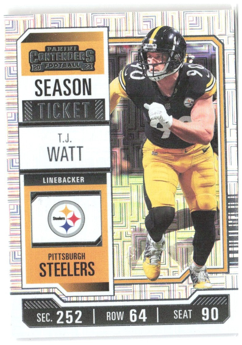 T.J. Watt Panini Contenders 85 2023 Pittsburgh Steelers