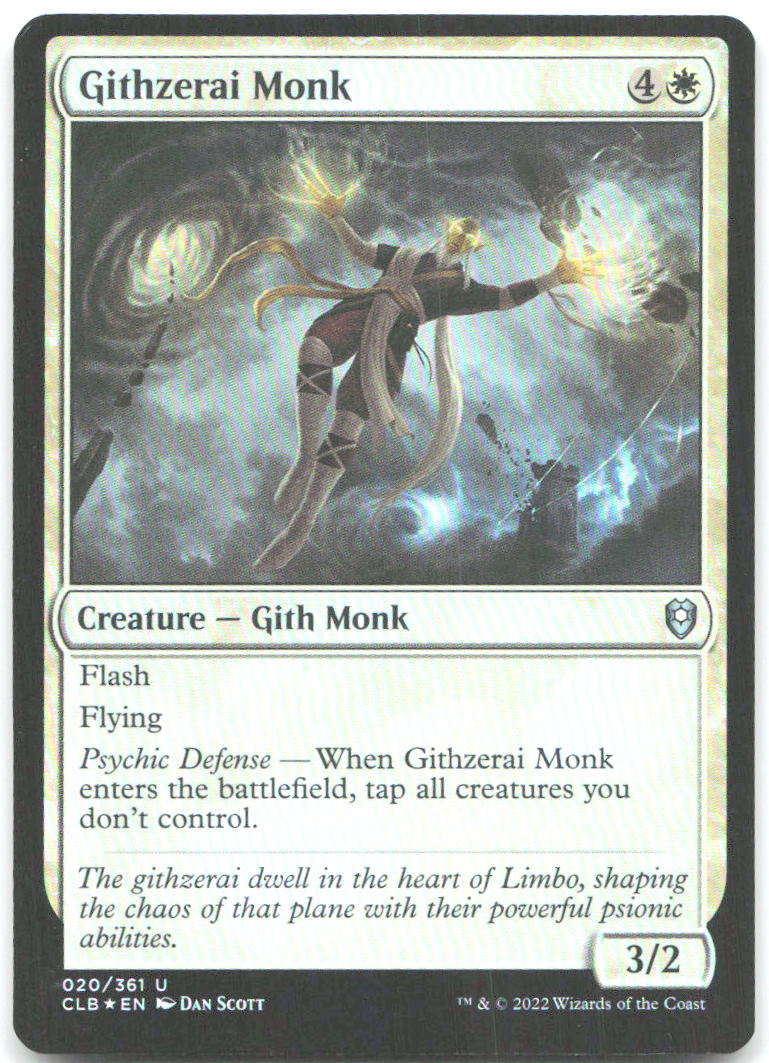 Githzerai Monk Foil U Commander Legends Battle for Baldur's Gate 20 NM Dan Scott
