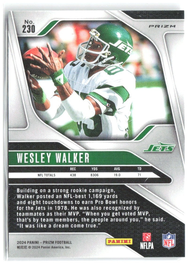 Wesley Walker Panini Prizm - Silver 230 2024 New York Jets