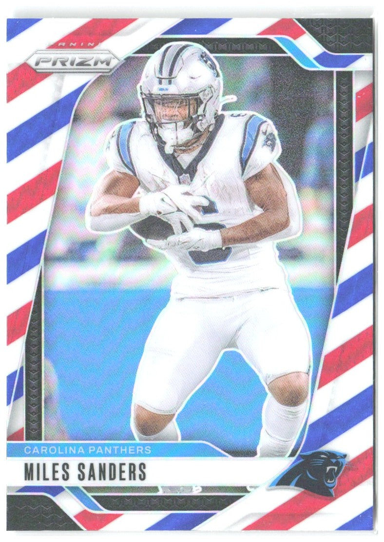Miles Sanders Panini Prizm - Red White and Blue 38 2024 Carolina Panthers