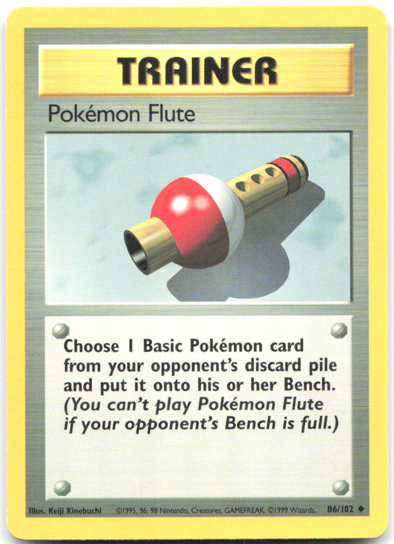 Pokemon Flute Uncommon Base Set 086/102 LP Keiji Kinebuchi