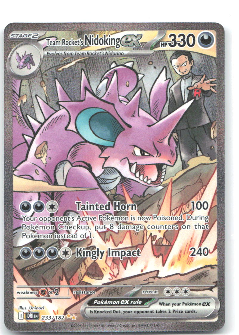 Team Rocket's Nidoking ex Holo Special Illustration Rare SV10: Destined Rivals 233/182 NM Uninori