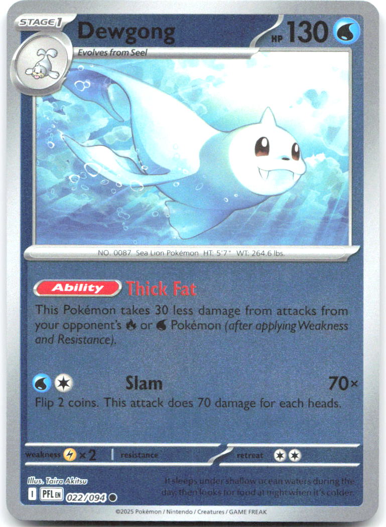Dewgong Reverse Holo Common ME02 Phantasmal Flames 022/094 NM Taira Akitsu