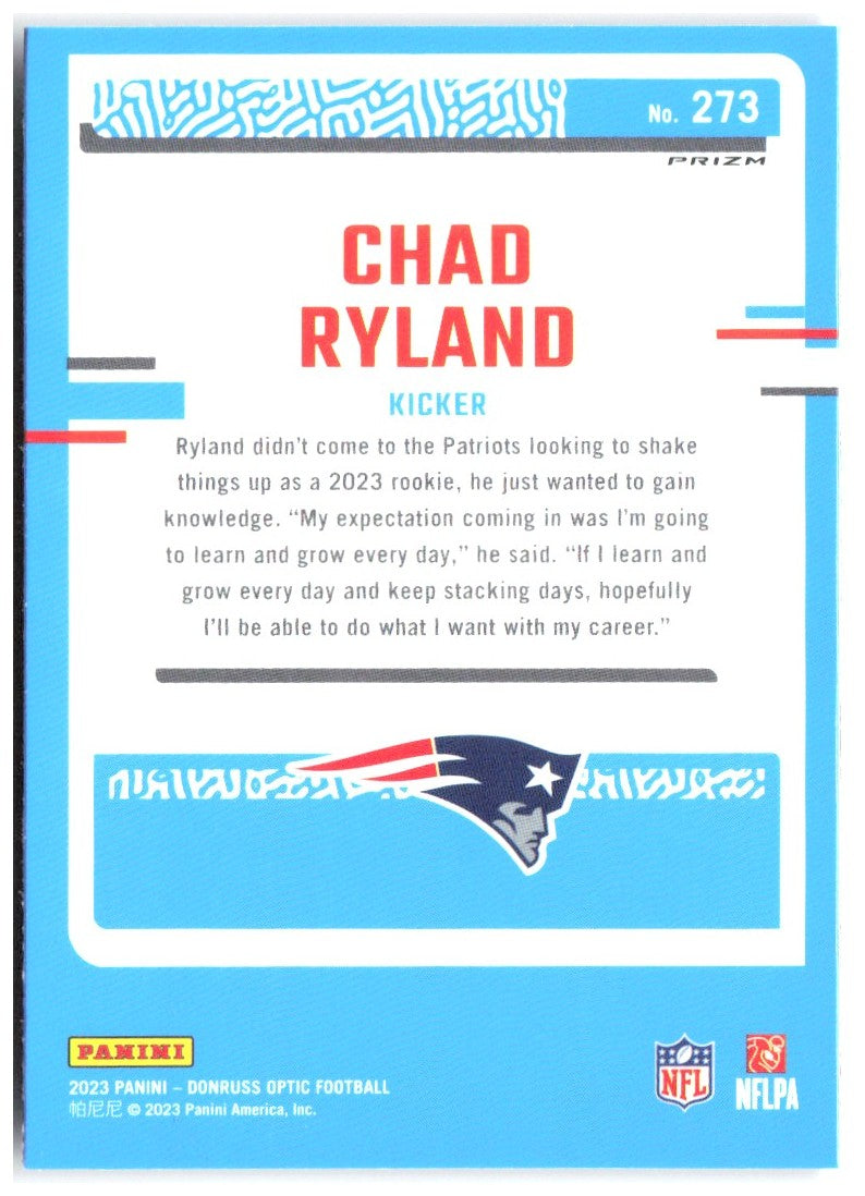 Chad Ryland Donruss Optic - Purple Shock 273 2023 New England Patriots