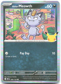 Alolan Meowth Holo Common ME 30th Celebration 089/128 NM Natsumi Yoshida