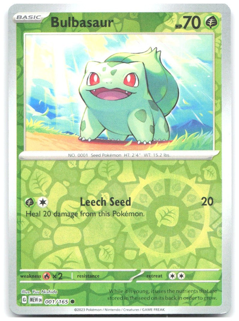 Bulbasaur Reverse Holo Common SV Scarlet & Violet 151 001/165 NM Yuu Nishida