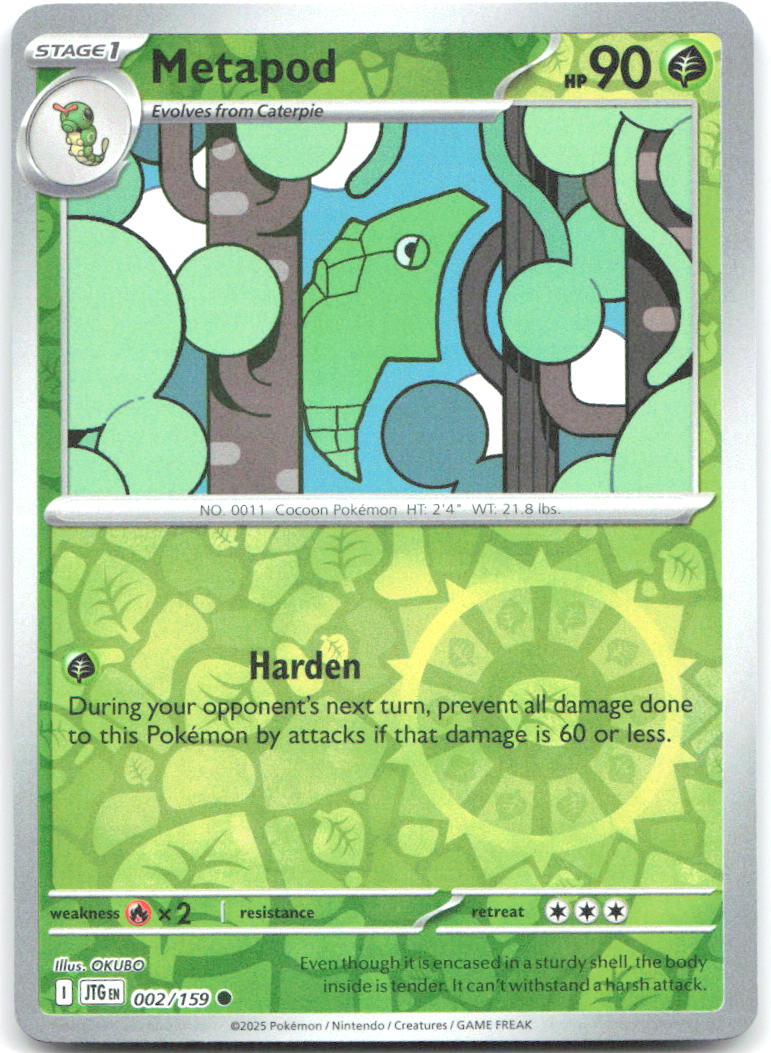 Metapod Reverse Holo Common SV09 Journey Together 002/159 NM OKUBO