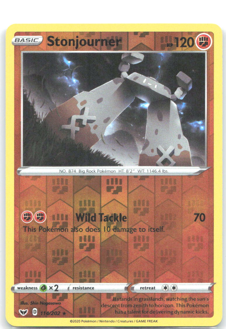 Stonjourner Reverse Holo Rare SWSH01: Sword & Shield Base Set 114/202 NM HYOGONOSUKE