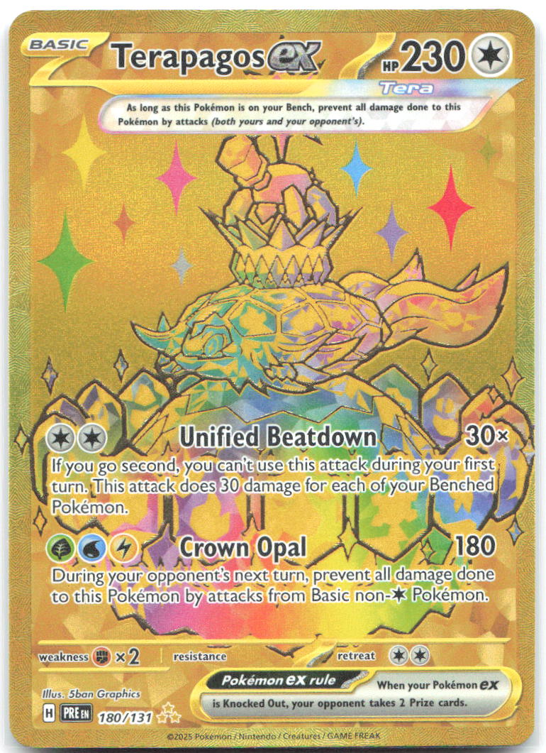 Terapagos ex Holo Hyper Rare SV: Prismatic Evolutions 180/131 NM 5ban Graphics