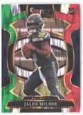 Jalen Milroe Panini Select - Green and Red Prizm Shock 14 2025 Seattle Seahawks