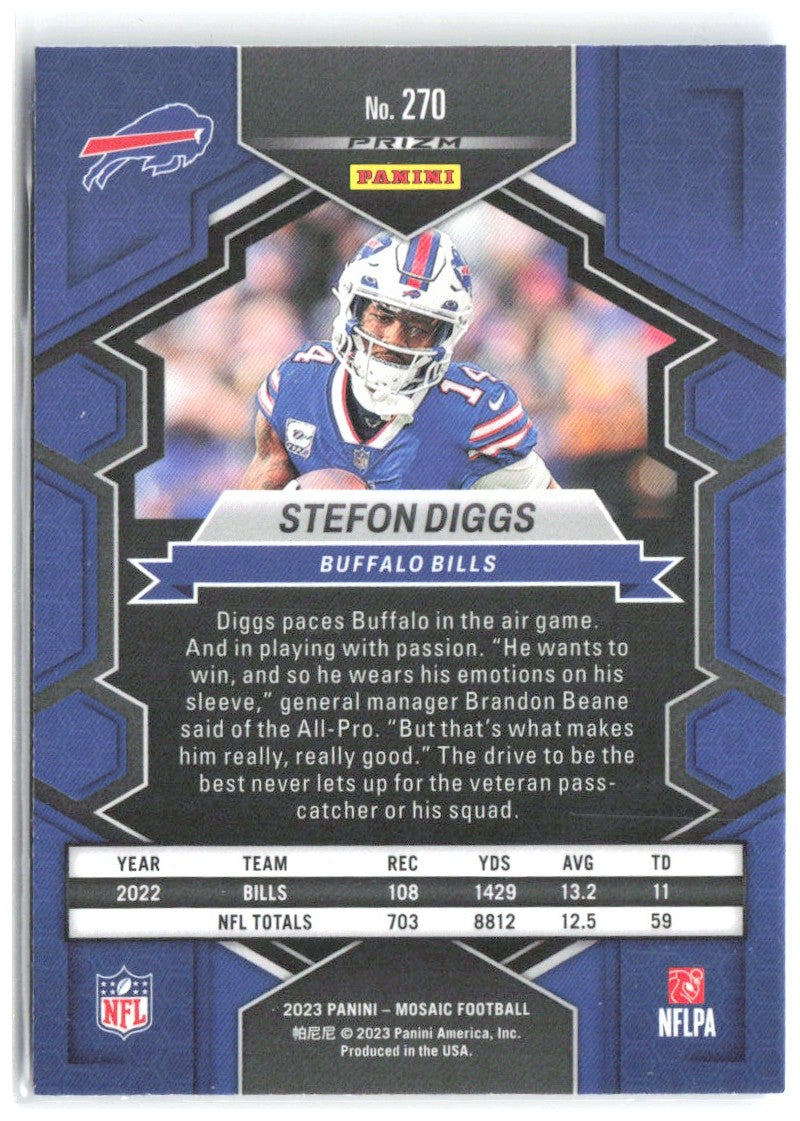 Stefon Diggs Panini Mosaic - Reactive Blue Mosaic 270 2023 Buffalo Bills