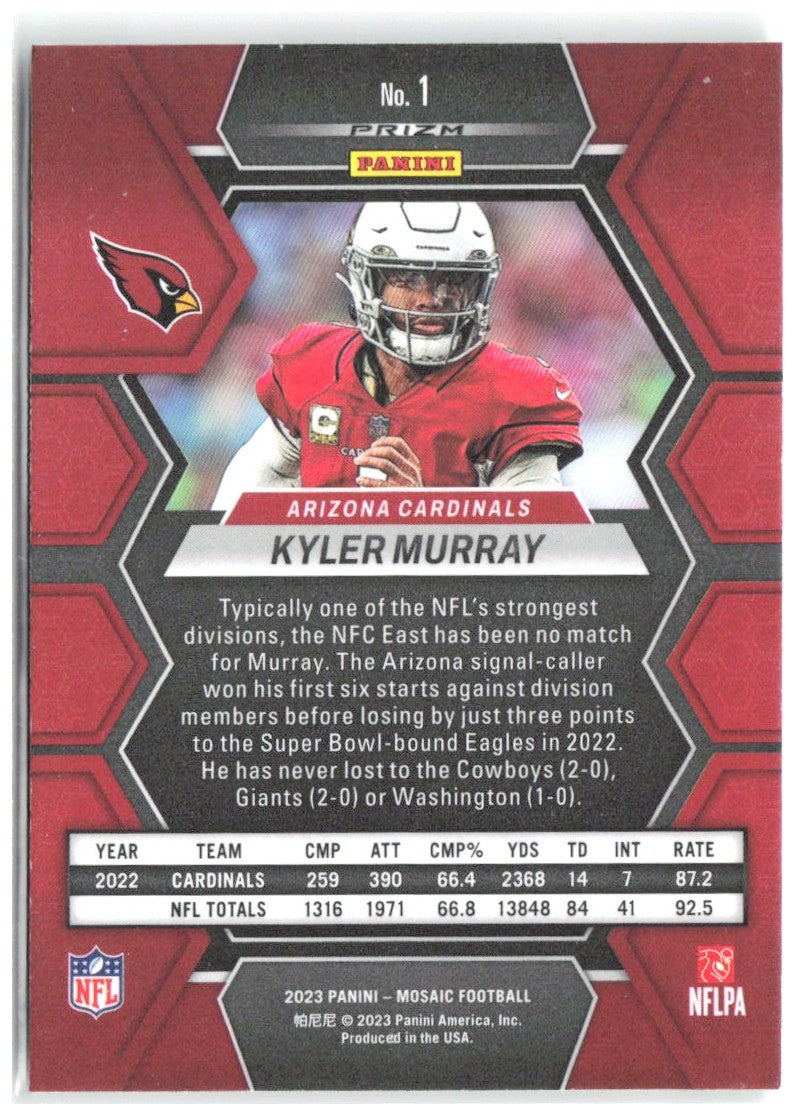 Kyler Murray Panini Mosaic - Green Mosaic 1 2023 Arizona Cardinals