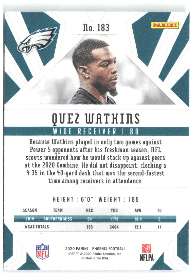 Quez Watkins Panini Phoenix - Fire Burst 183 2020 Philadelphia Eagles
