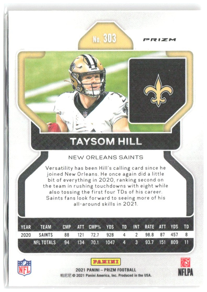 Taysom Hill Panini Prizm - Lazer 303 2021 New Orleans Saints