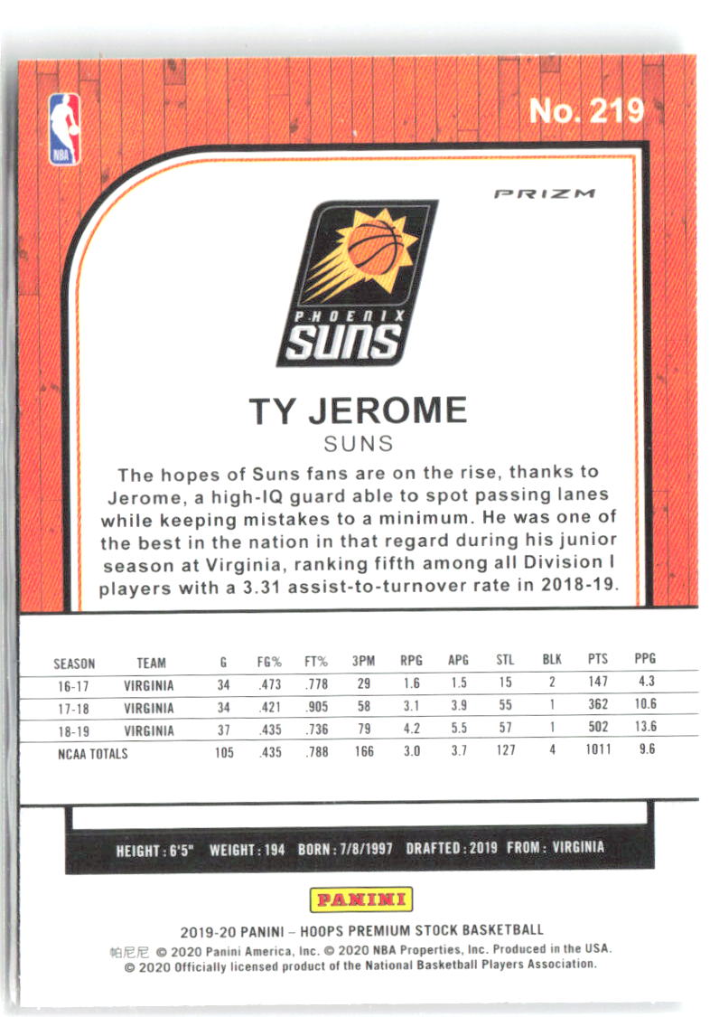 Ty Jerome Hoops Premium Stock - Prizms Green 219 2019-20 Phoenix Suns