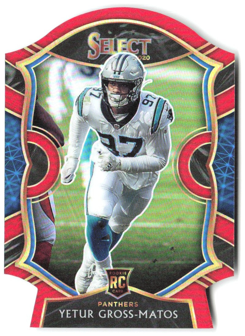Yetur Gross-Matos Panini Select - Red Prizm Die Cut 94 2020 Carolina Panthers