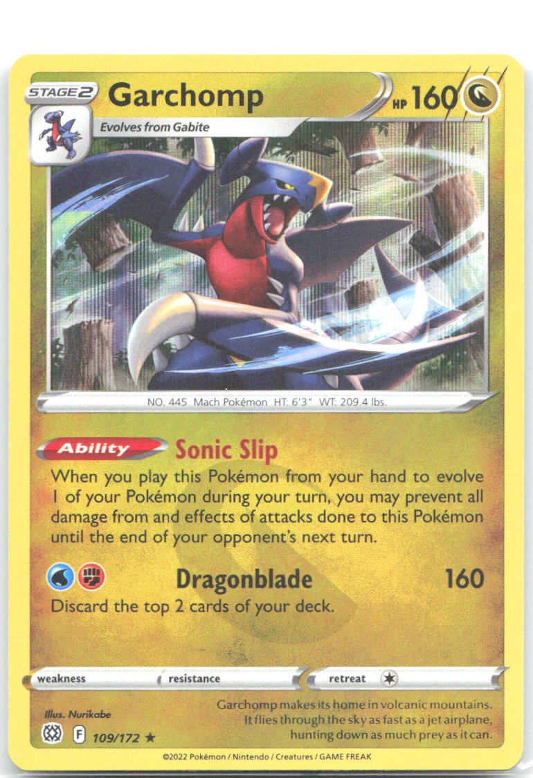 Garchomp Holo Rare SWSH09: Brilliant Stars 109/172 NM Akira Komayama