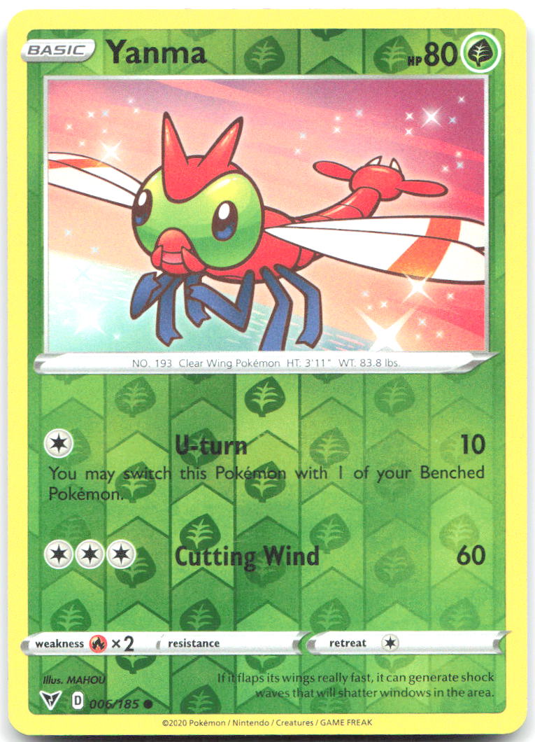 Yanma Reverse Holo Common SWSH04 Vivid Voltage 006/185 NM MAHOU