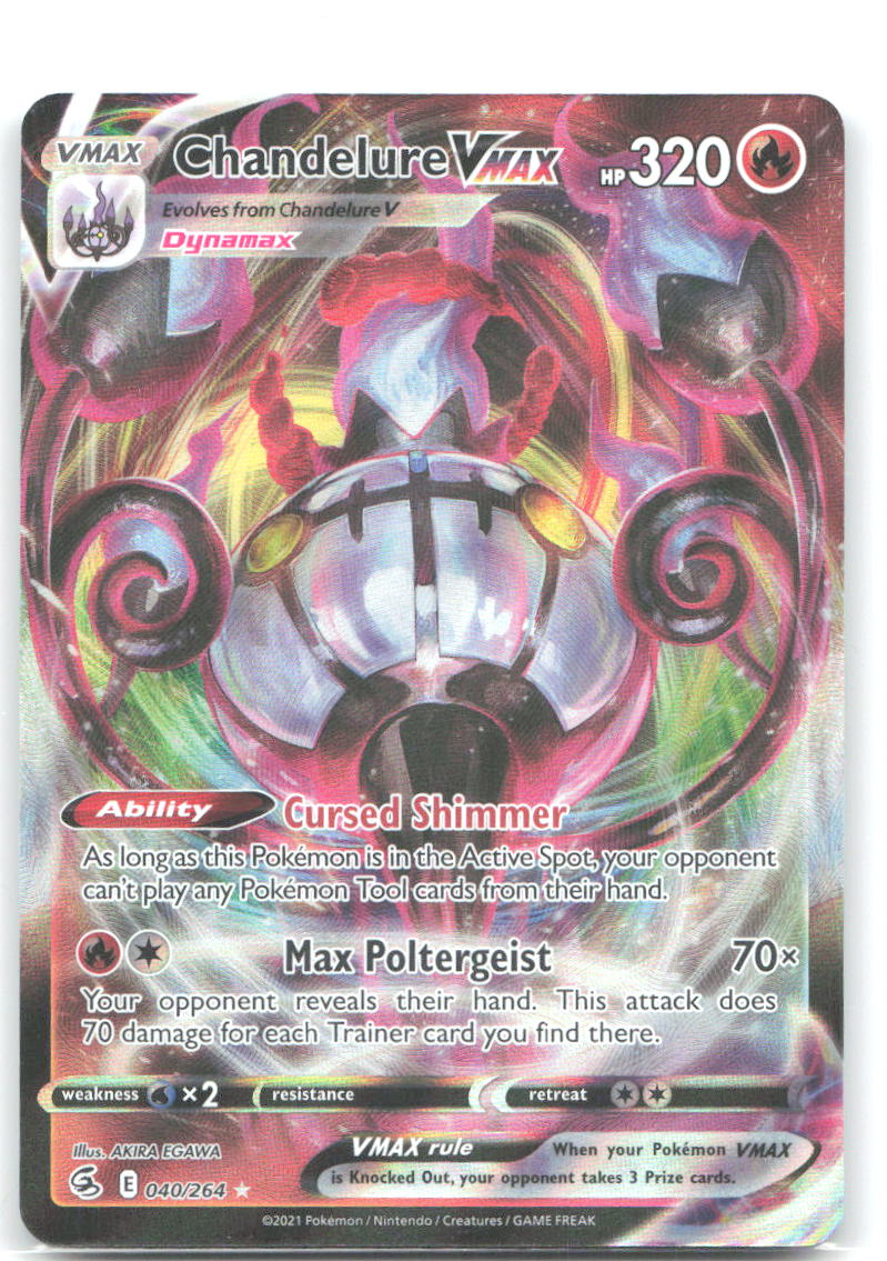 Chandelure VMAX Holo Ultra Rare SWSH08 Fusion Strike 040/264 NM AKIRA EGAWA