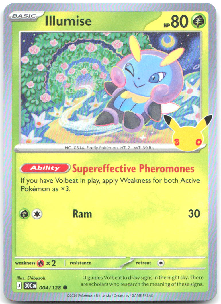 Illumise Holo Common ME 30th Celebration 004/128 NM Shibuzoh