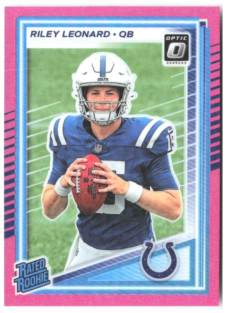 Riley Leonard Donruss Optic - Pink 255 2025 Indianapolis Colts