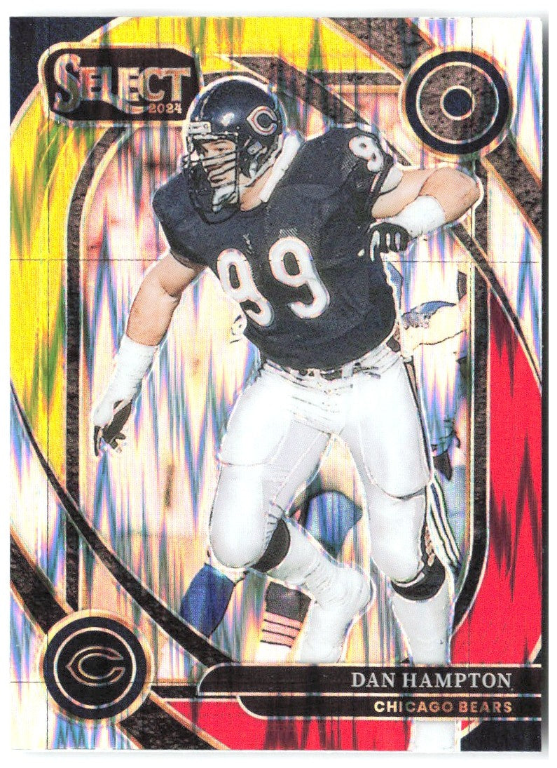 Dan Hampton Panini Select - Red & Yellow Prizm Shock 242 2024 Chicago Bears