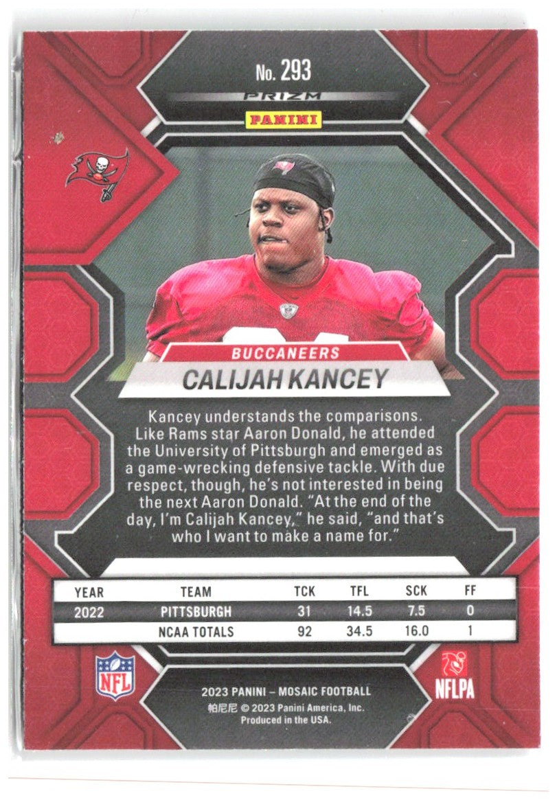 Calijah Kancey Panini Mosaic - Camo Pink Mosaic 293 2023 Tampa Bay Buccaneers