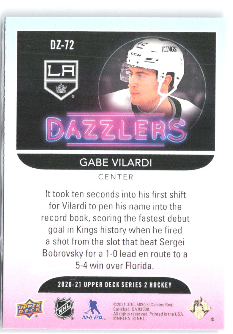Gabe Vilardi Upper Deck - Dazzlers Blue DZ-72 2020-21 Los Angeles Kings