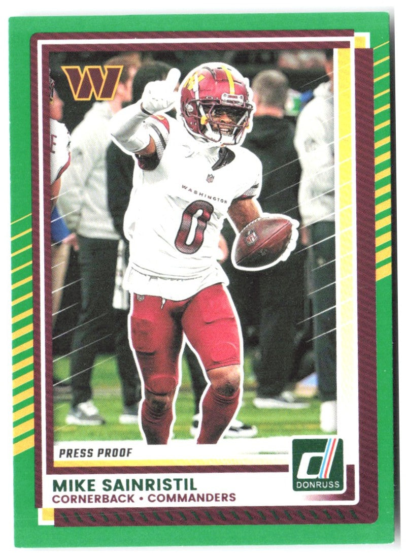 Mike Sainristil Donruss - Press Proofs Green 38 2025 Washington Commanders