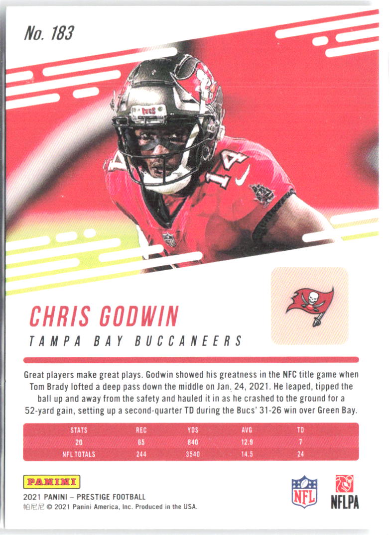 Chris Godwin Panini Prestige - Xtra Points Diamond 183 2021 Tampa Bay Buccaneers