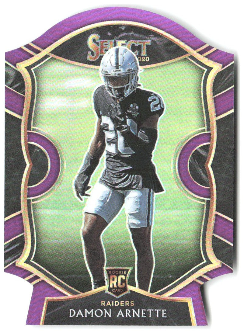 Damon Arnette Panini Select - Purple Prizm Die Cut 92 2020 Las Vegas Raiders