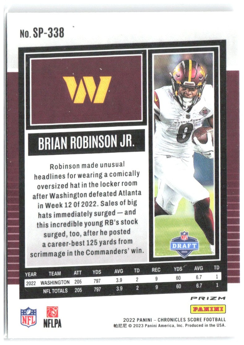 Brian Robinson Jr. Chronicles - Score Premium Rookies Silver SP-338 2022