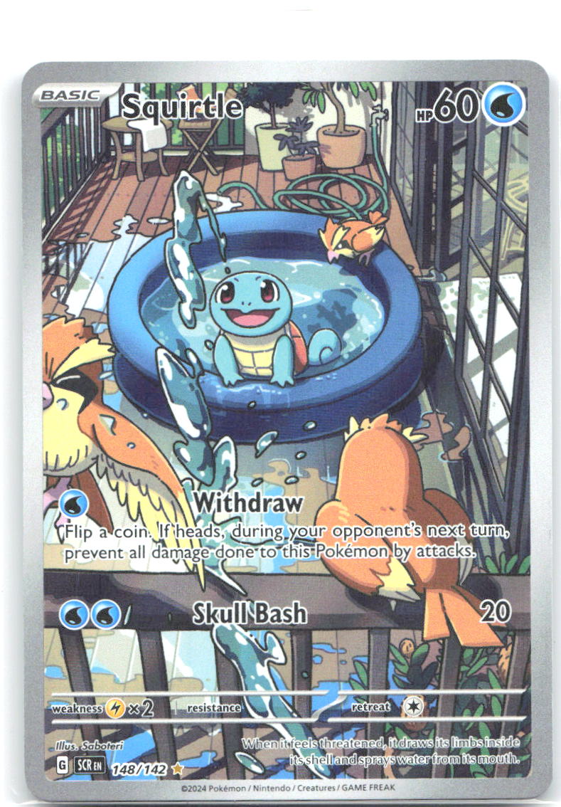 Squirtle Holo Illustration Rare SV07 Stellar Crown 148/142 NM Saboteri