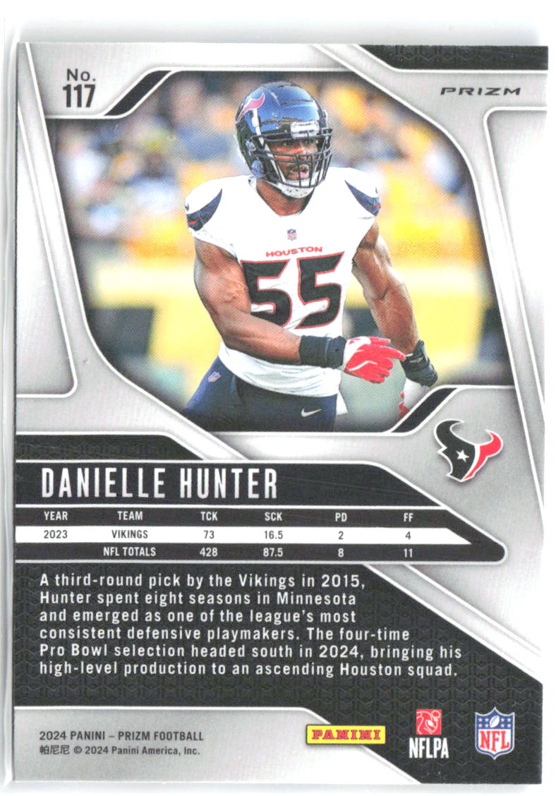 Danielle Hunter Panini Prizm - Red White and Blue 117 2024 Houston Texans