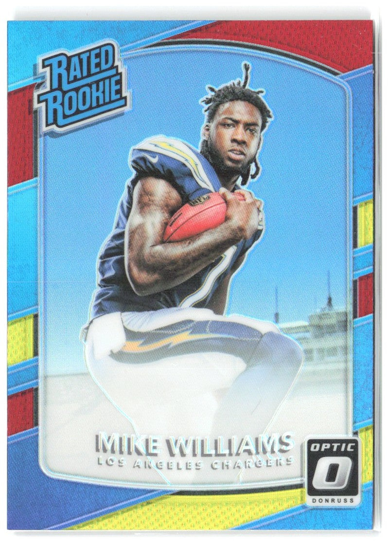 Mike Williams Donruss Optic - Red and Yellow Prizm 174 2017 Los Angeles Chargers