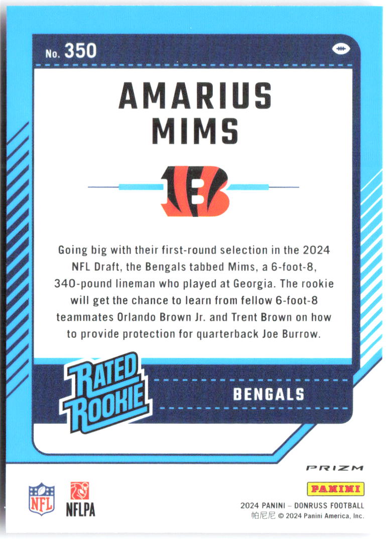 Amarius Mims Optic Rated Rookies Preview Pink Donruss - Optic Rated Rookies Preview Pink 350 NM
