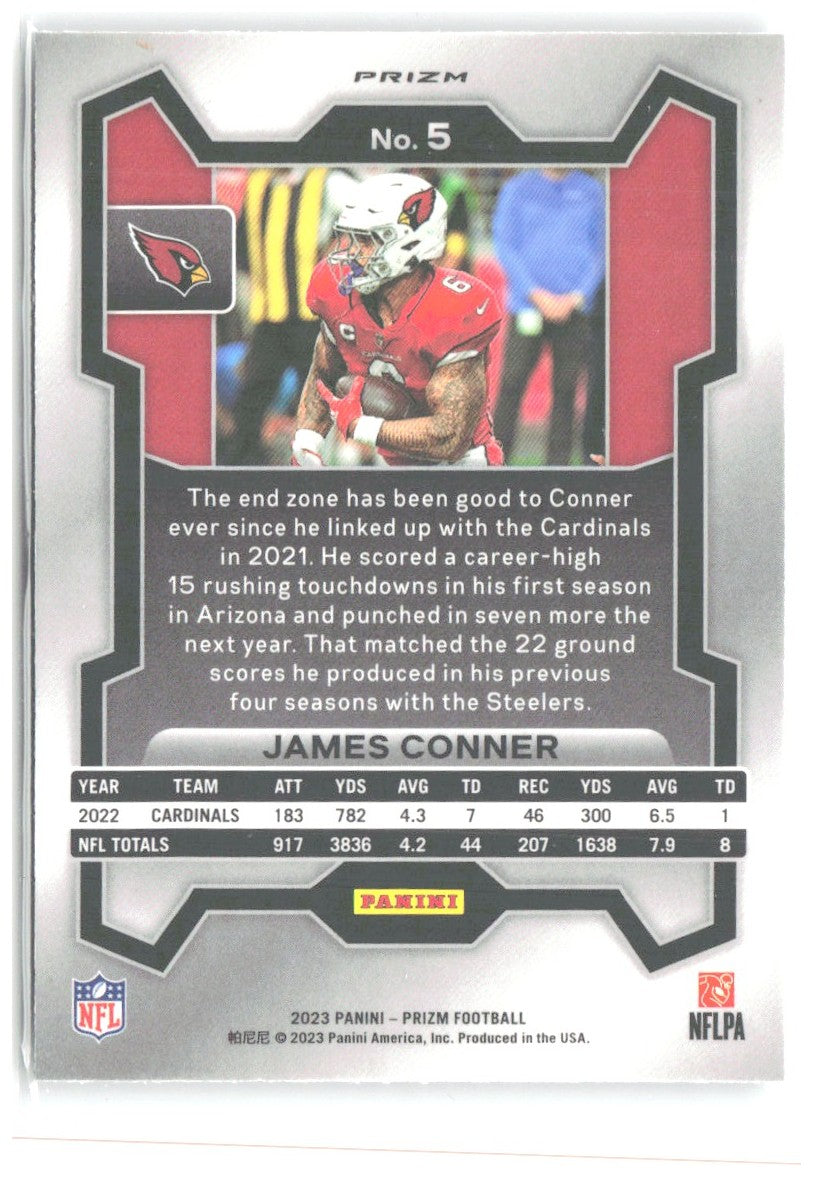 James Conner Panini Prizm - Silver 5 2023 Arizona Cardinals