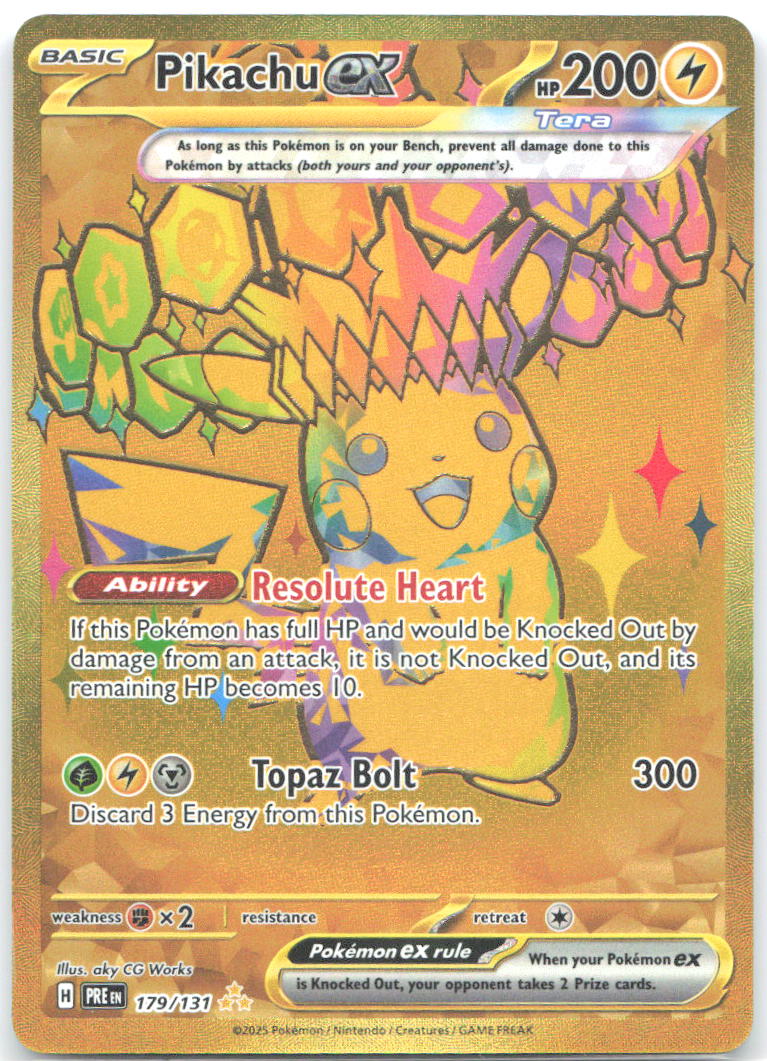 Pikachu ex Holo Hyper Rare SV: Prismatic Evolutions 179/131 NM aky CG Works