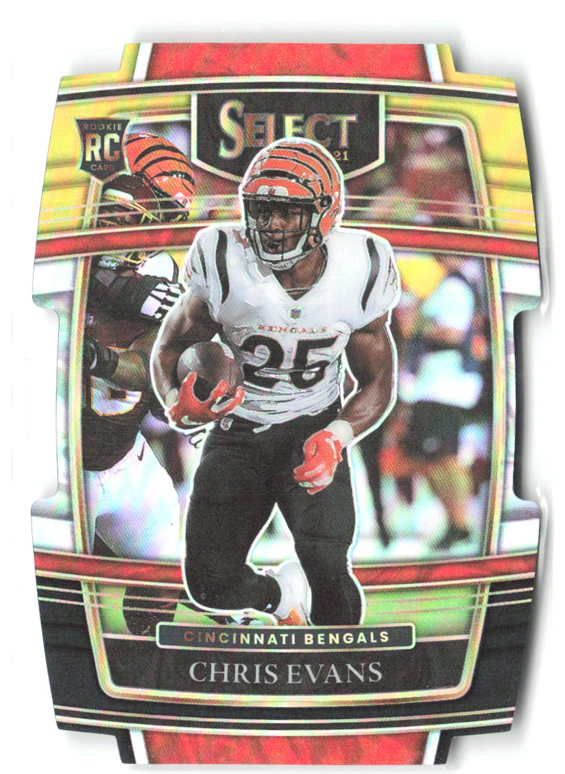 Chris Evans Select - Black and Gold Prizm Die Cut 96 2021 Cincinnati Bengals
