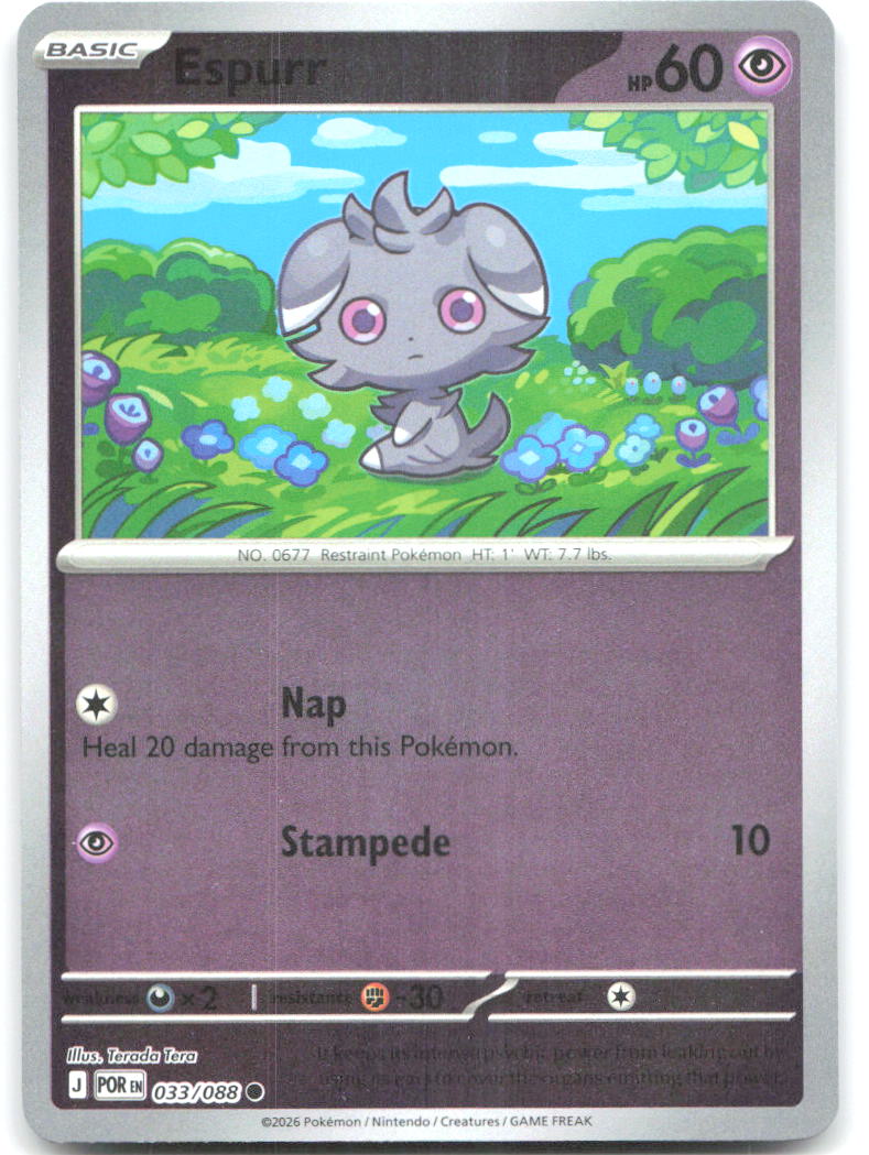 Espurr Reverse Holo Common ME03: Perfect Order 033/088 NM Terada Tera